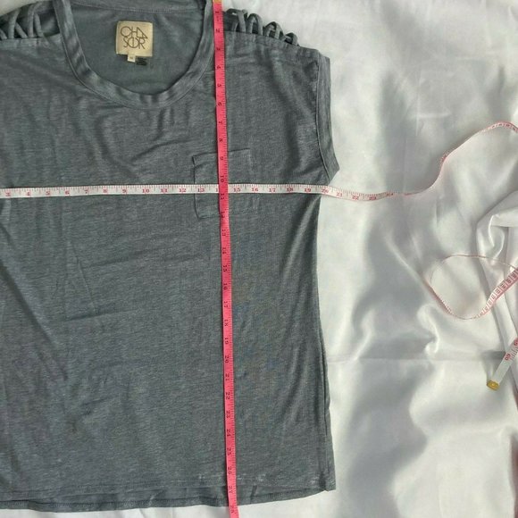 🦋 Chaser Womens Ribbed Med Shoulder cutout Gray - Picture 8 of 8